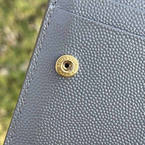 Saint Laurent YSL Cassandra Compact Wallet Grey Gold - Picture 11 of 14